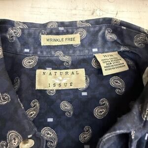 Natural Issue Men's Navy Paisley Button-Down Shirt